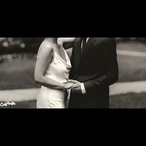 Cream Satin Slip Maxi Wedding Bridal Dress Boho